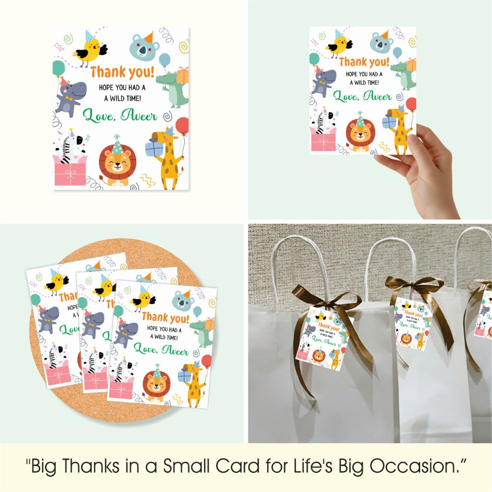 Thank You Tag - Animal Party