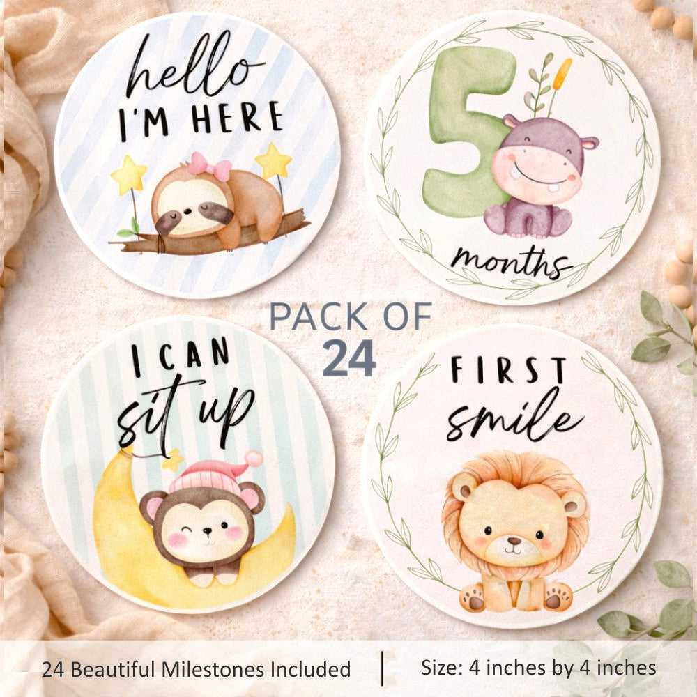 Baby Milestone Stickers - Pack of 24 (Multicolour)