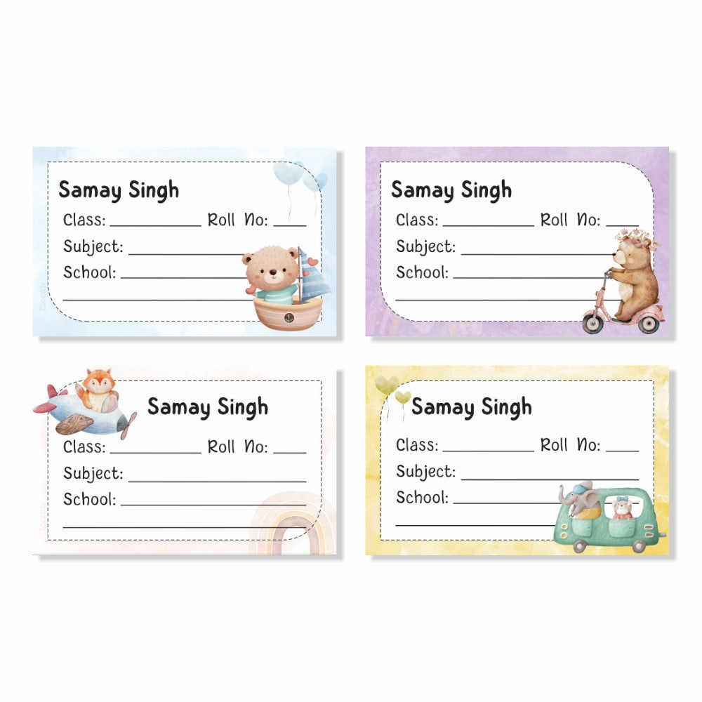 Personalized School Book Labels - Baby Safari