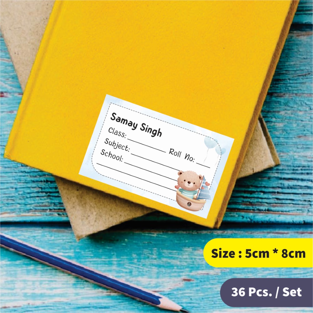 Personalized School Book Labels - Baby Safari