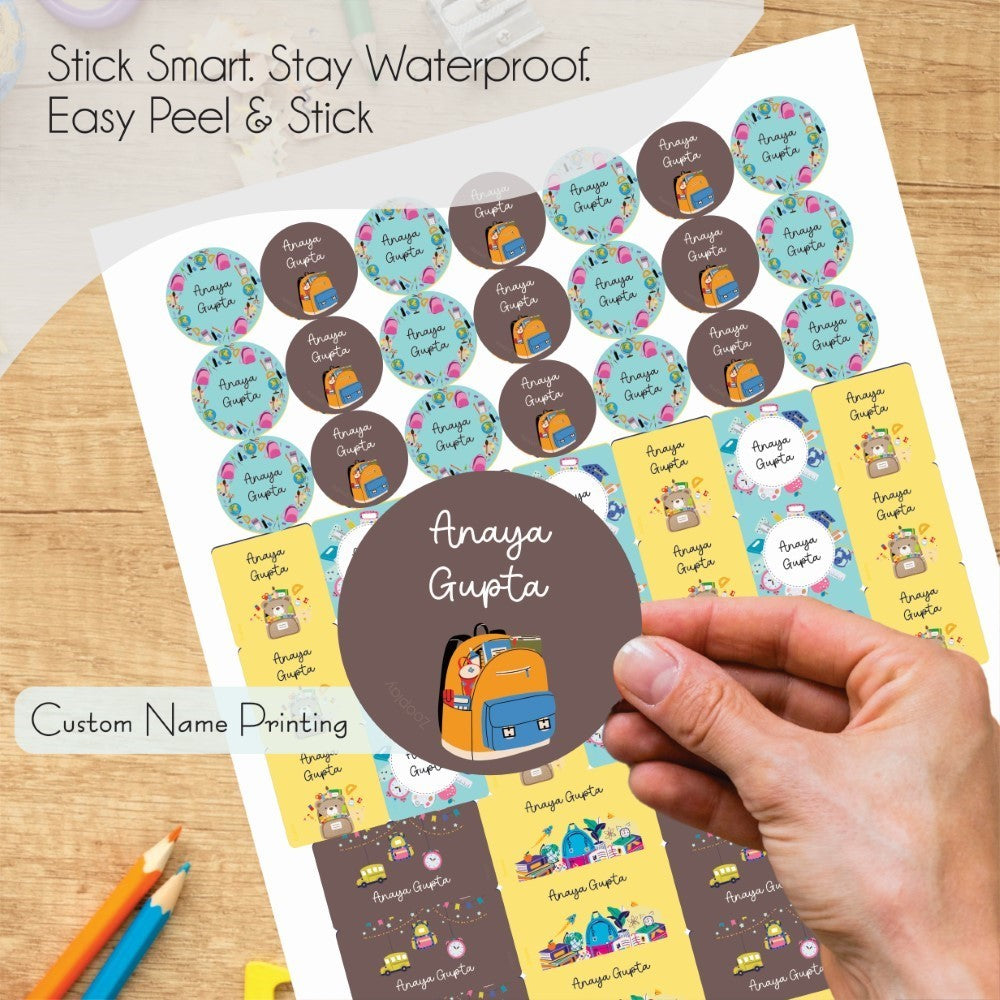Mixed Waterproof Labels for Kids - Back 2 school