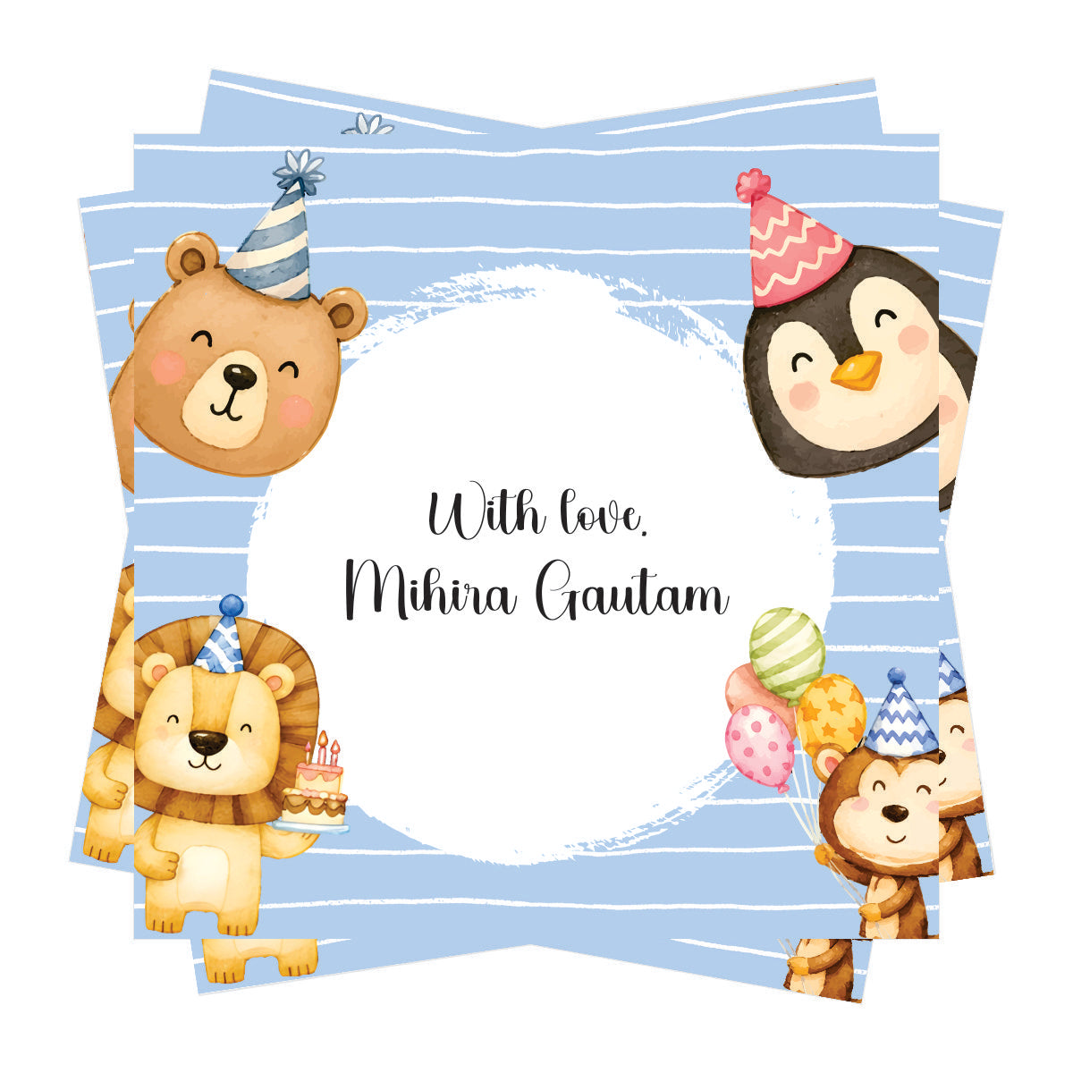 Gift tags Square - Birthday Buddies