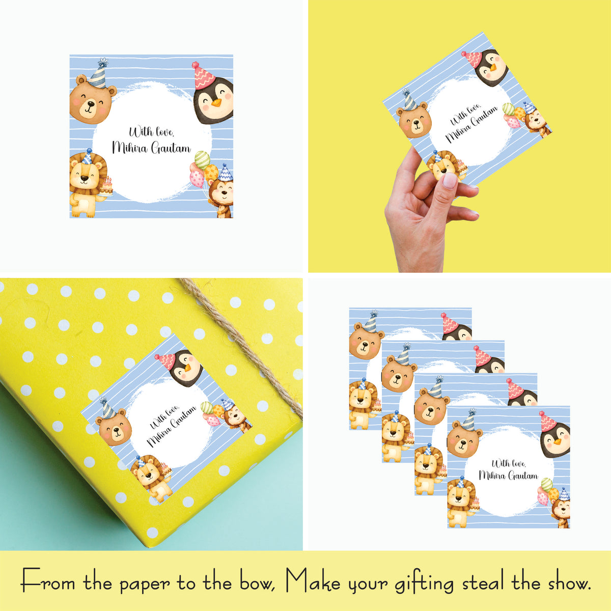 Gift tags Square - Birthday Buddies