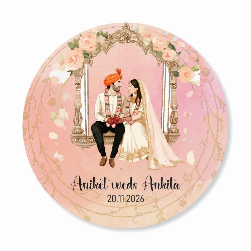 Wedding Thank you labels - Blush Mandap