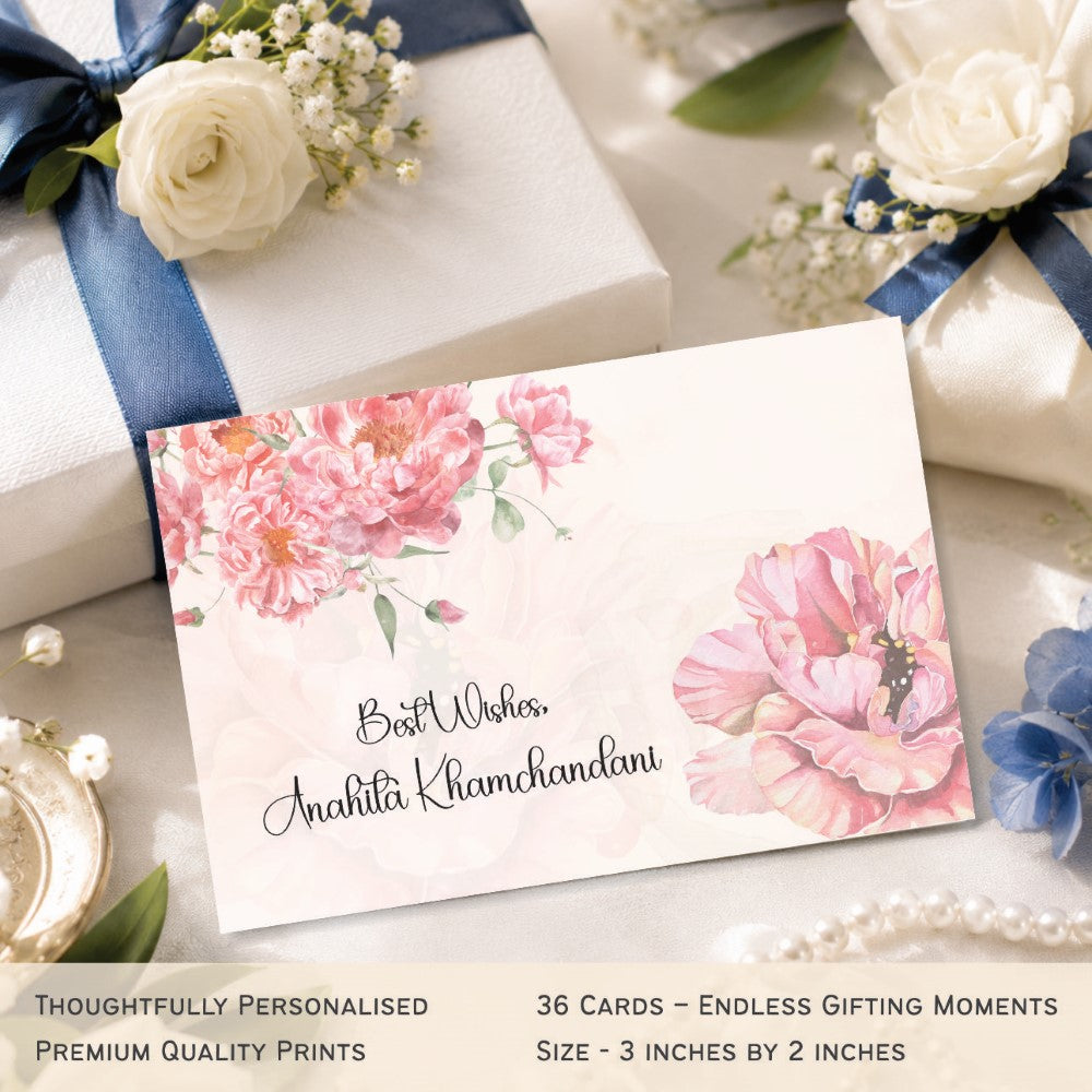 Gift tags rectangle - Blush Petals