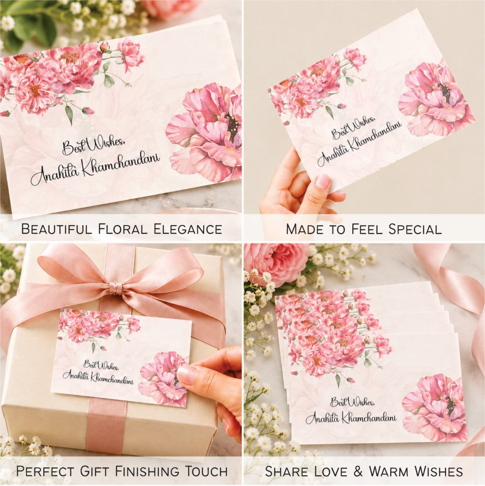 Gift tags rectangle - Blush Petals