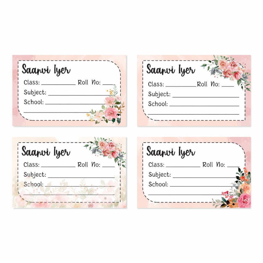 Personalized School Book Labels - Bouquets