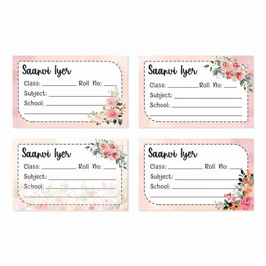 Personalized School Book Labels - Bouquets