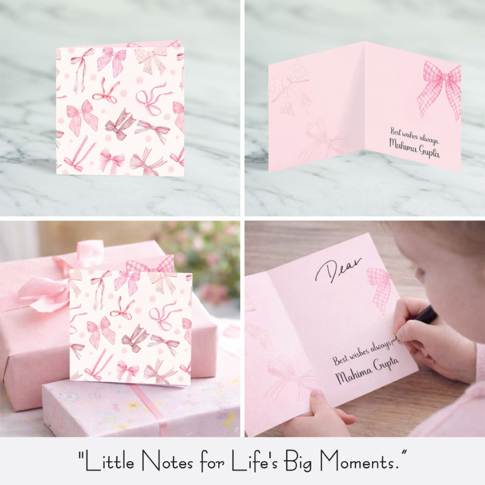 Personalised GIft Notecard - Bow & Bliss