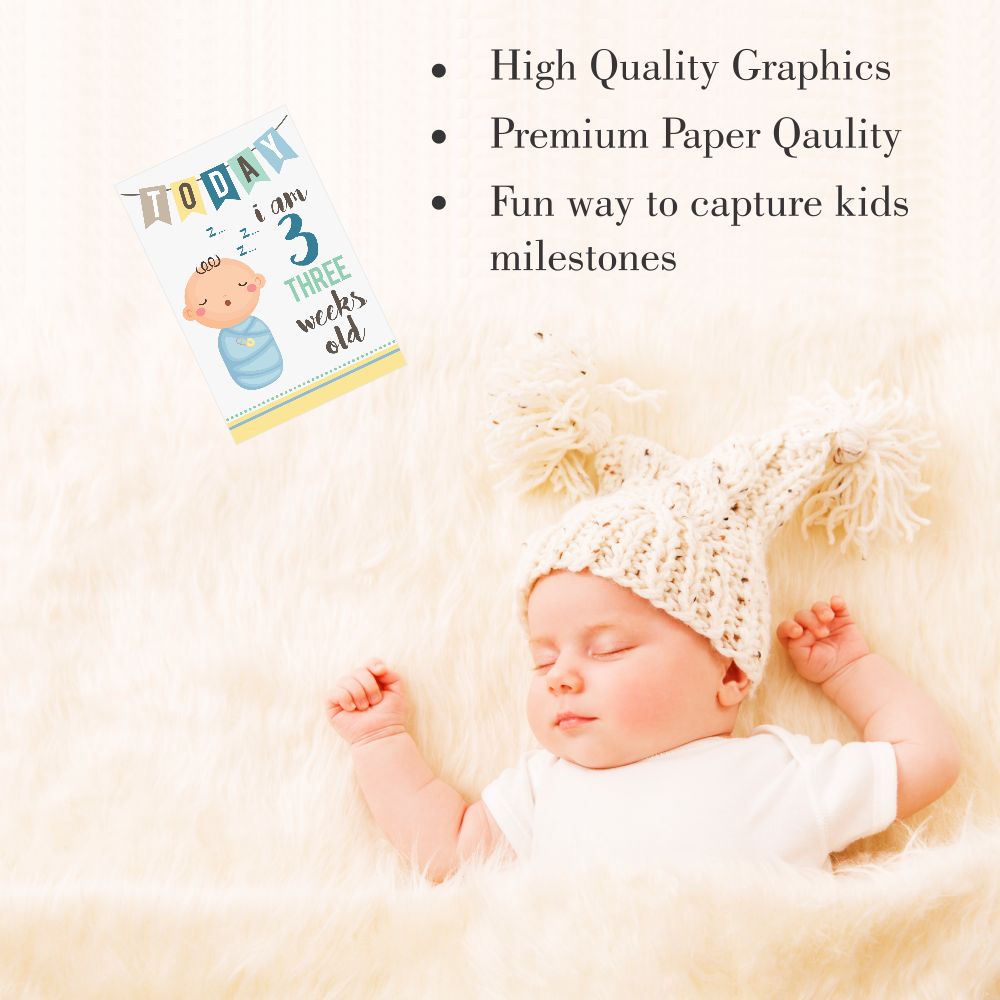 Baby boy milestone cards - Pack of 24