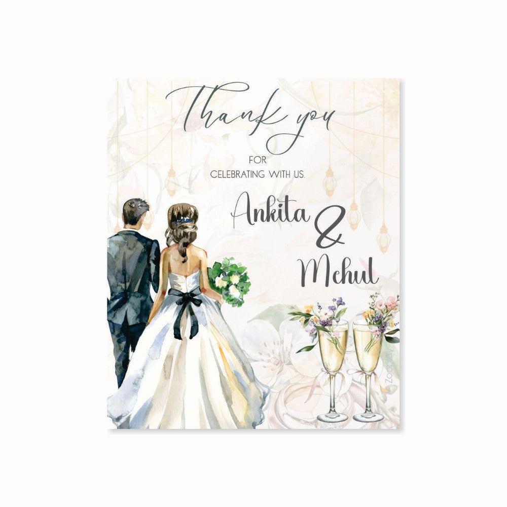Wedding Thank You Tag - Bride & Groom