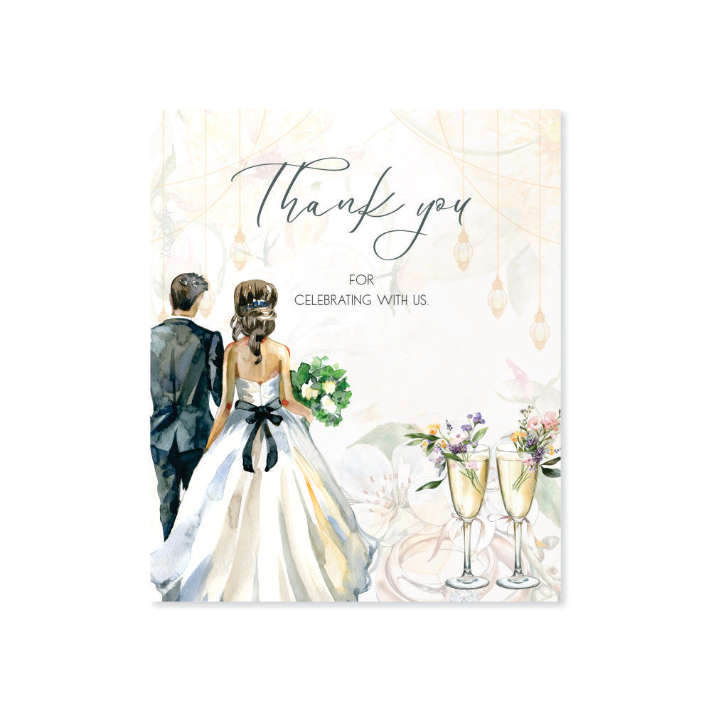 Wedding Thank You Tag - Bride & Groom