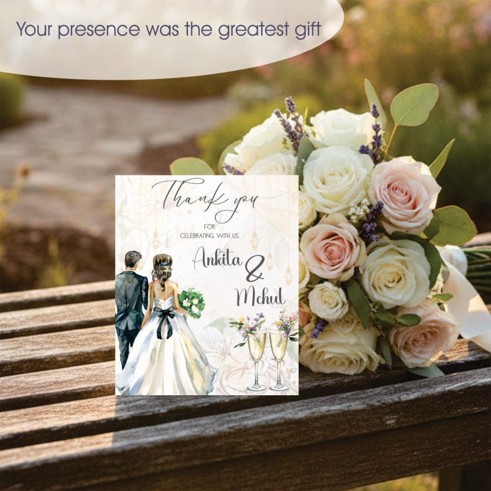 Wedding Thank You Tag - Bride & Groom