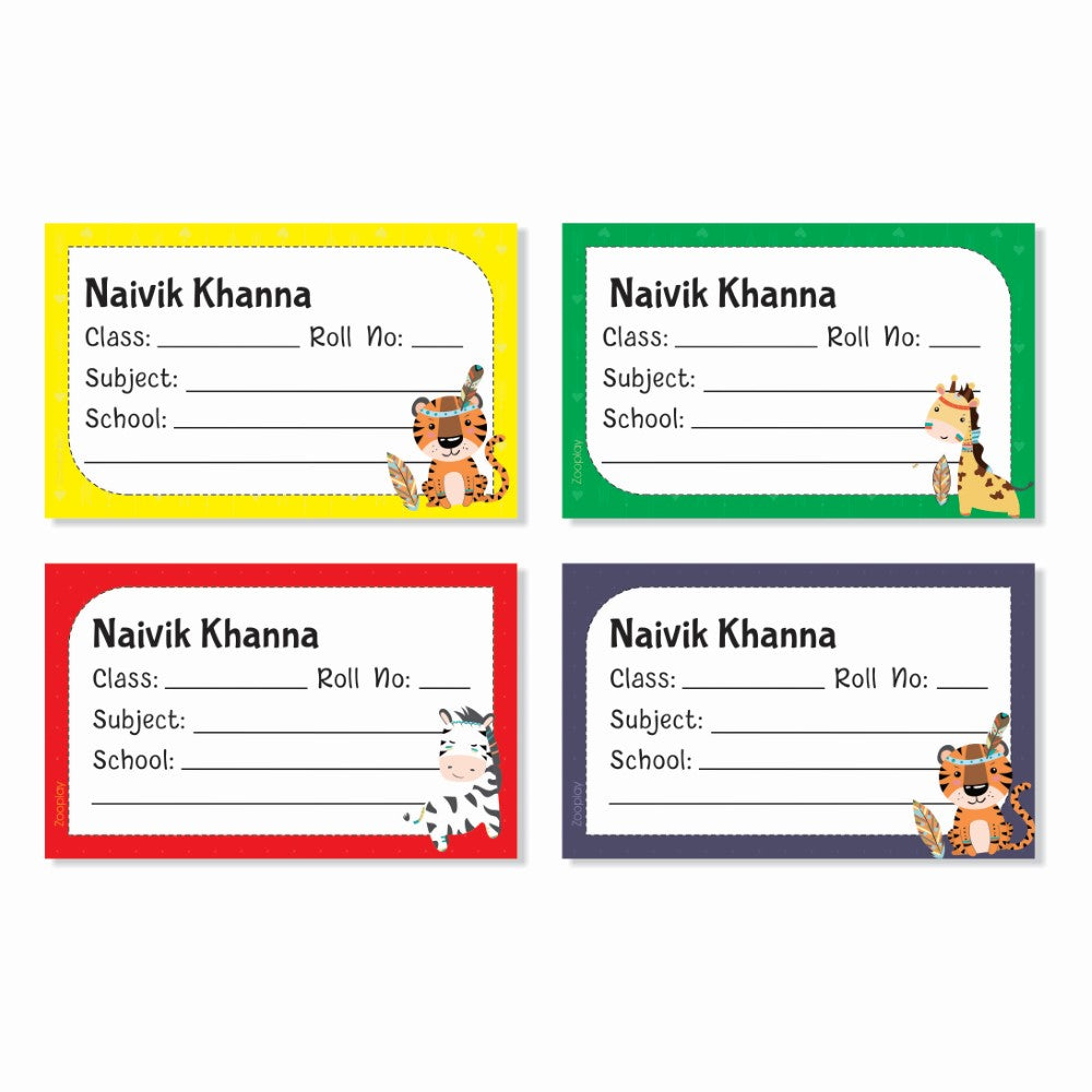 Personalized School Book Labels - Bright & WIld