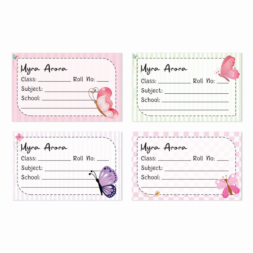 Personalized School Book Labels - Butterfly Bliss