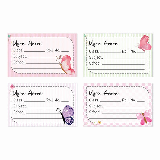 Personalized School Book Labels - Butterfly Bliss