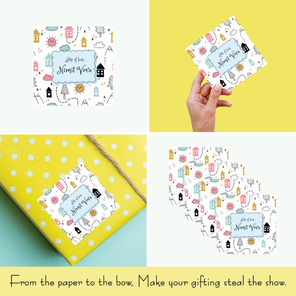 Gift tags Square - Cityscape Charm