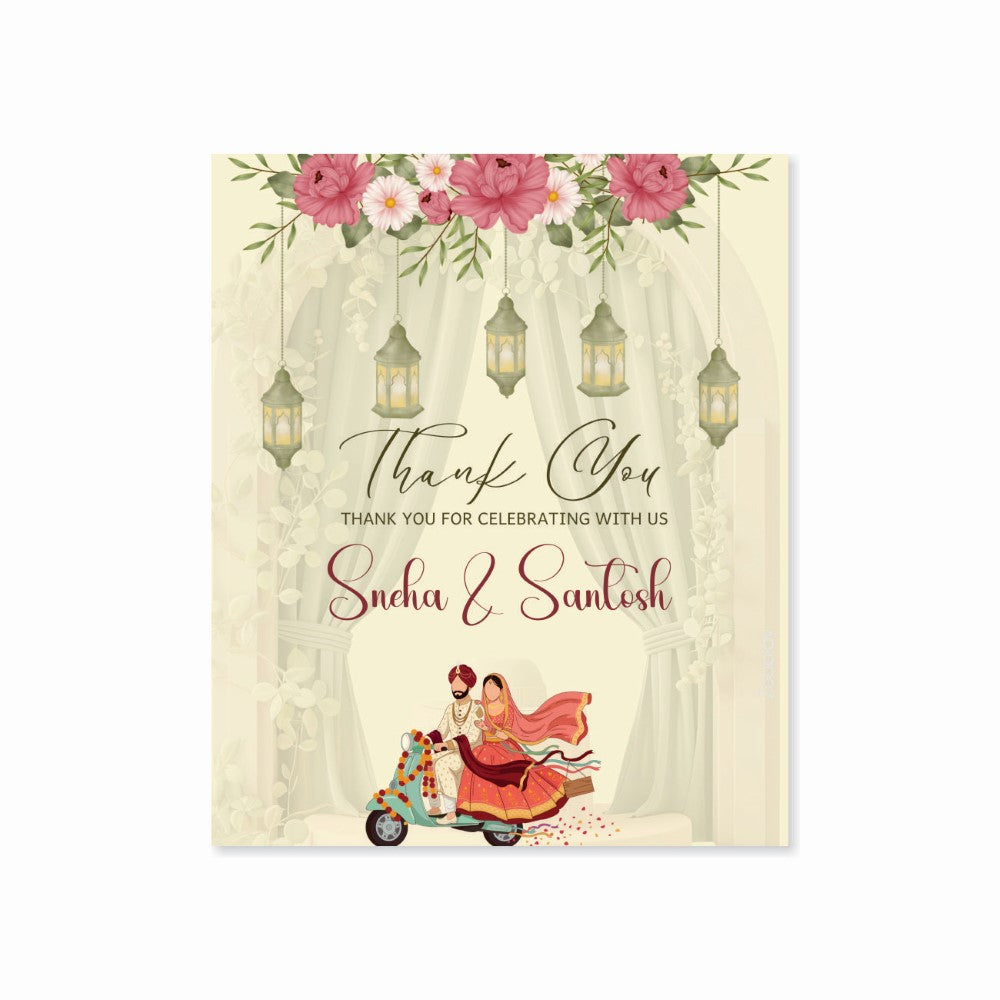 Wedding Thank You Tag - Classic Couple
