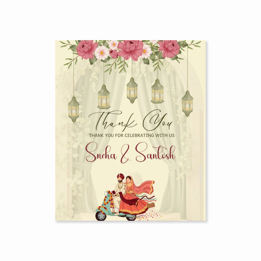 Wedding Thank You Tag - Classic Couple