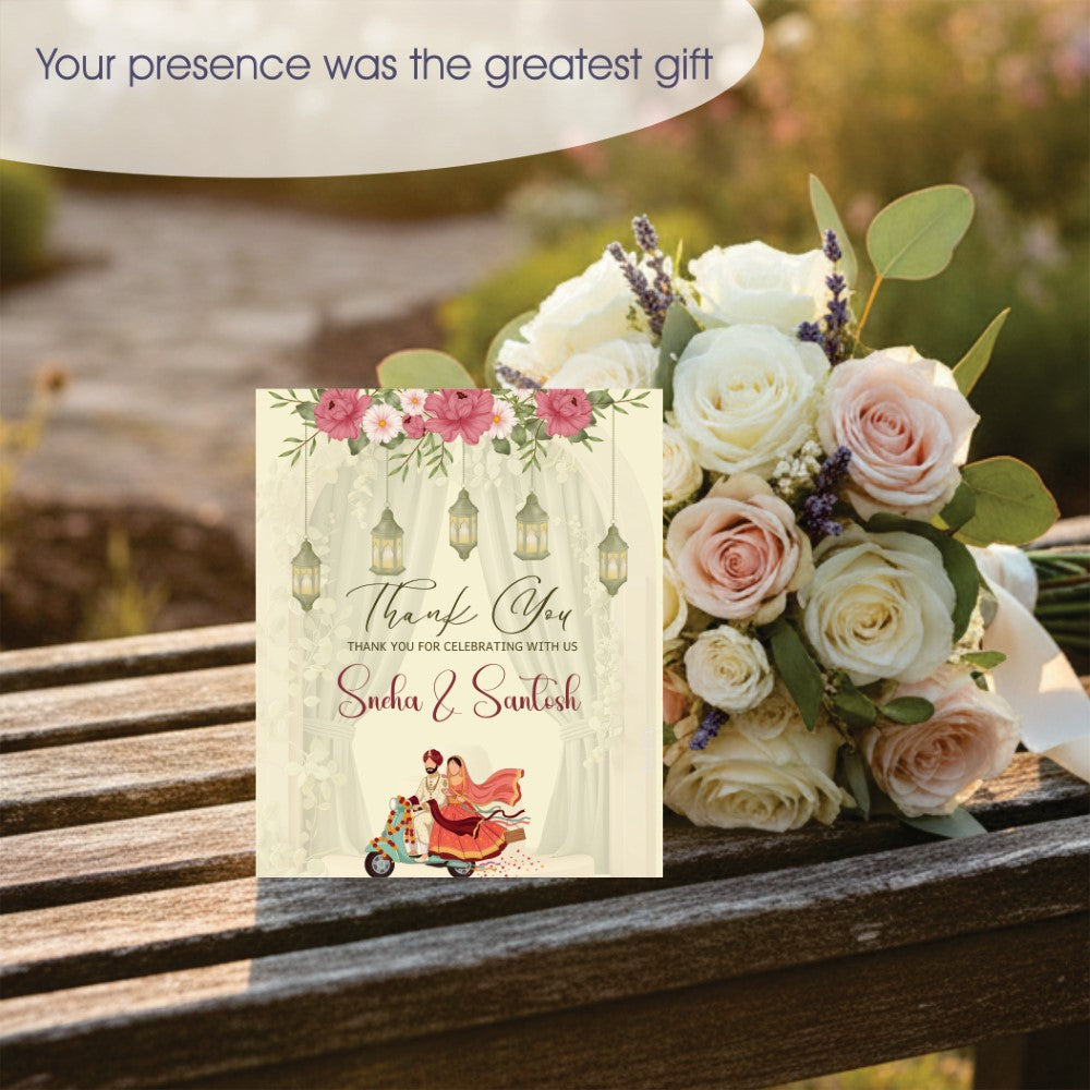 Wedding Thank You Tag - Classic Couple