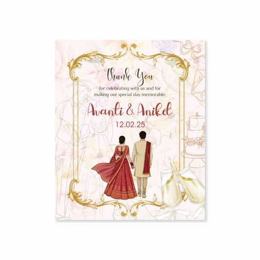 Wedding Thank You Tag - Classic Gold