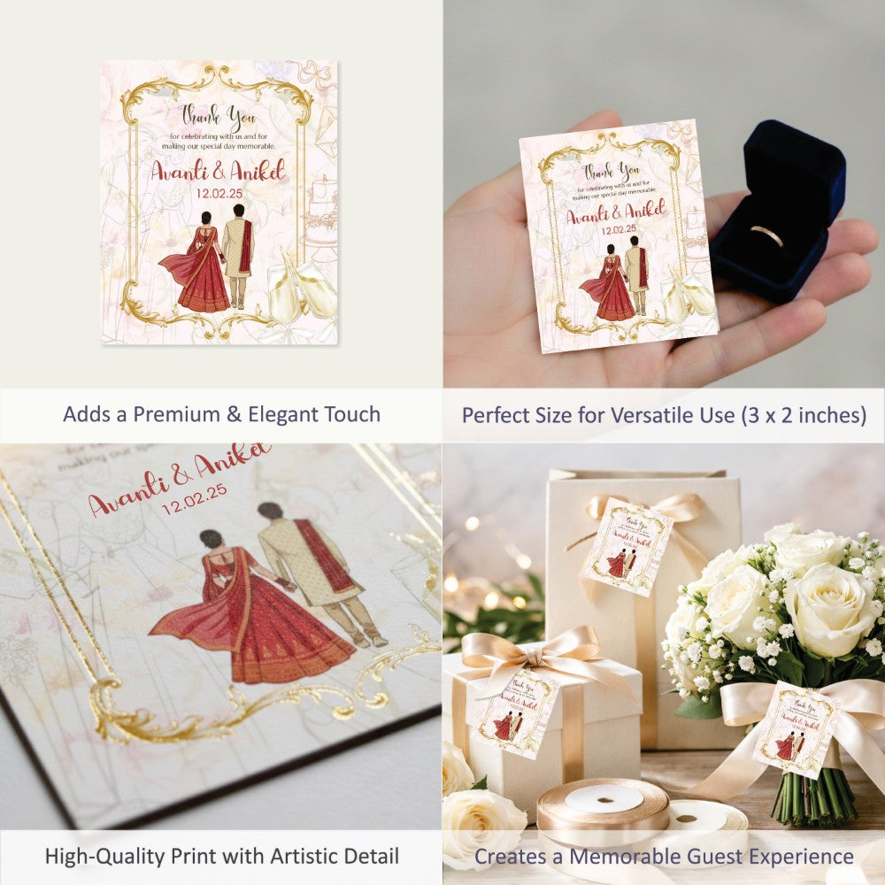 Wedding Thank You Tag - Classic Gold