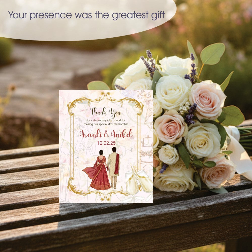 Wedding Thank You Tag - Classic Gold