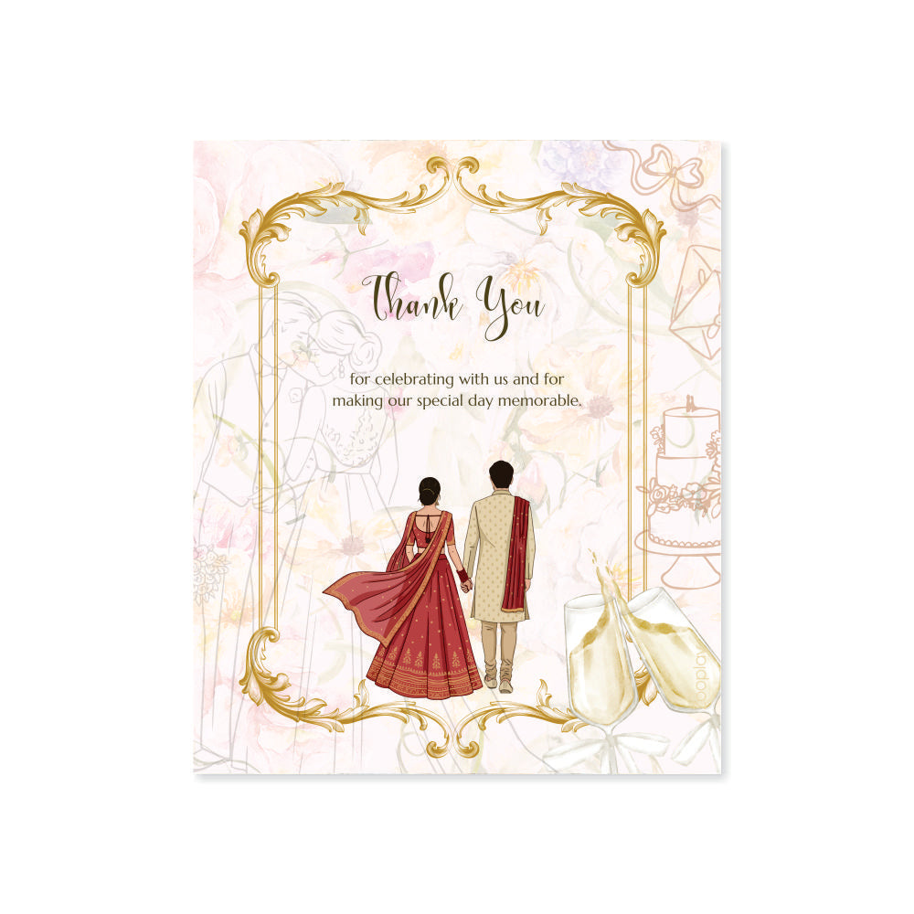 Wedding Thank You Tag - Classic Gold