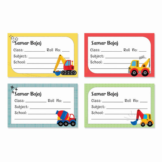 Personalized School Book Labels - Crane Zone