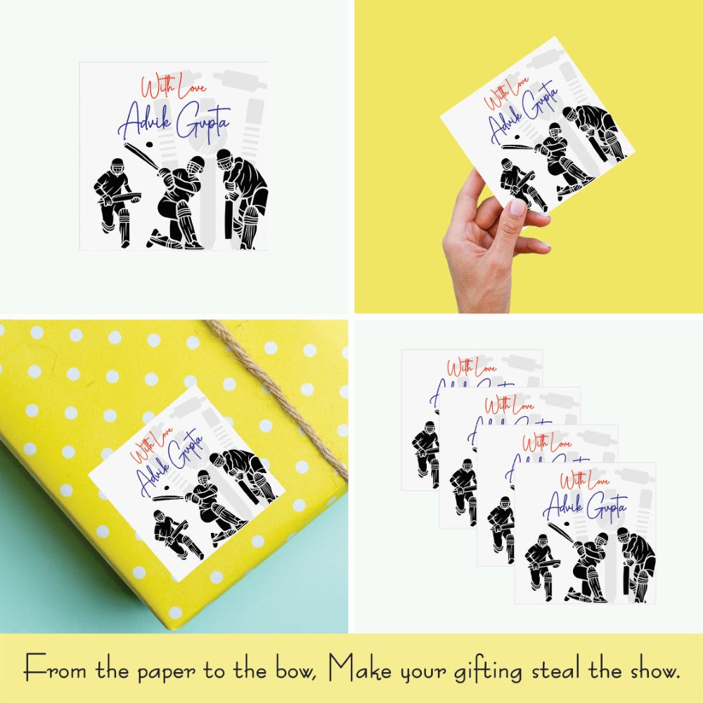 Gift tags Square - Cricket Champ