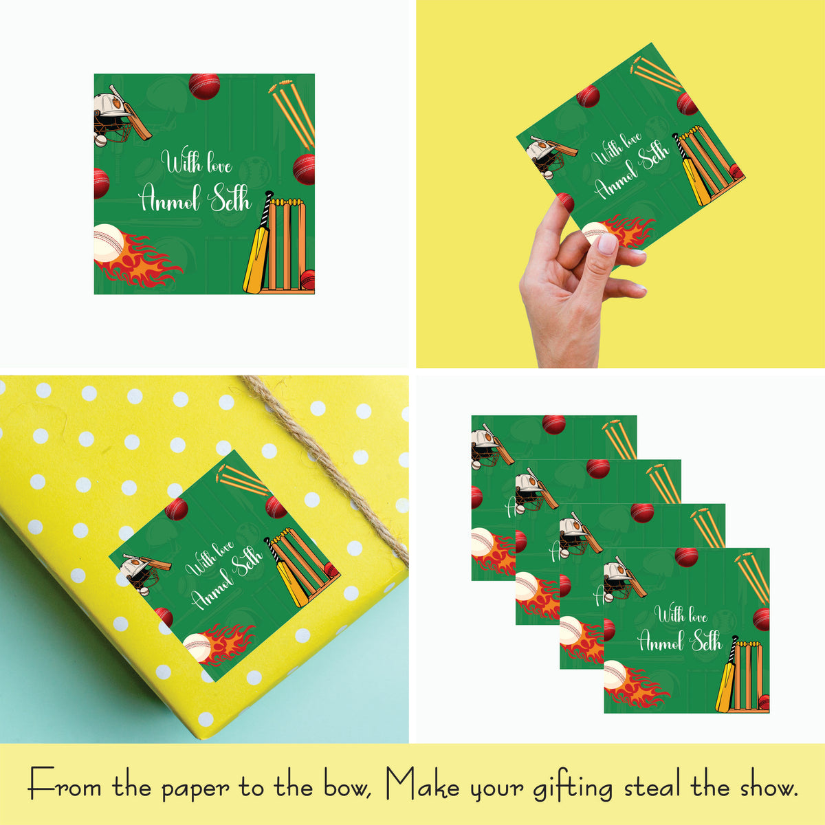 Gift tags Square - Cricket Mania