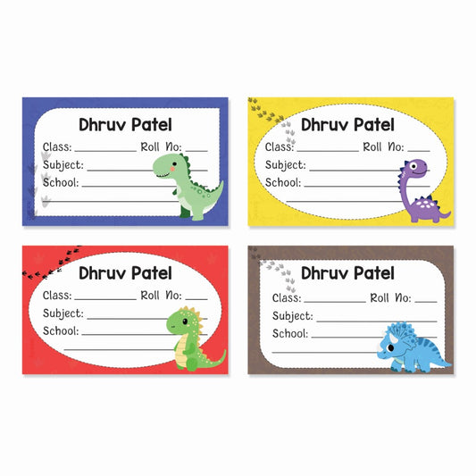 Personalized School Book Labels - Dino World