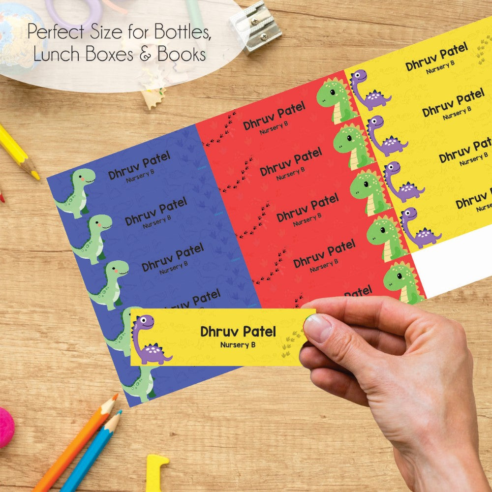 Waterproof Name Labels - Dino Trails
