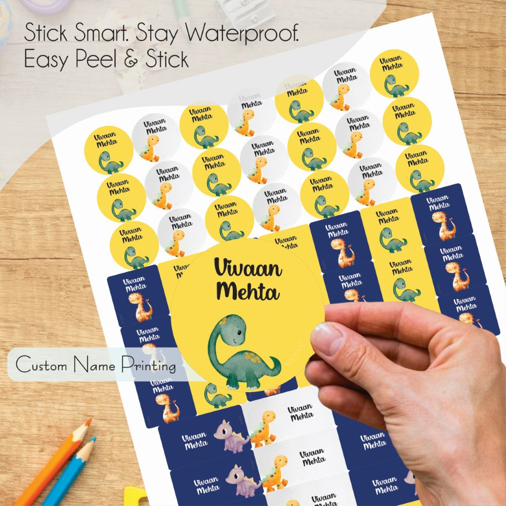 Mixed Waterproof Labels for Kids - Dino World
