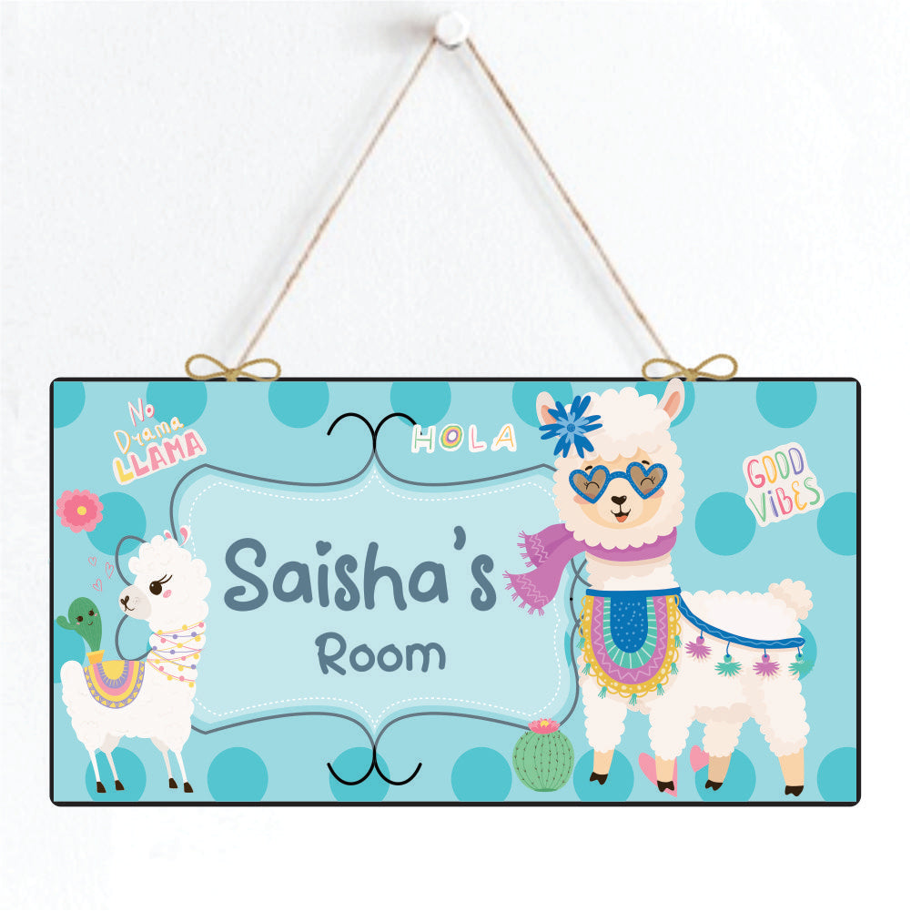 Personalised Door Sign - Llama Land