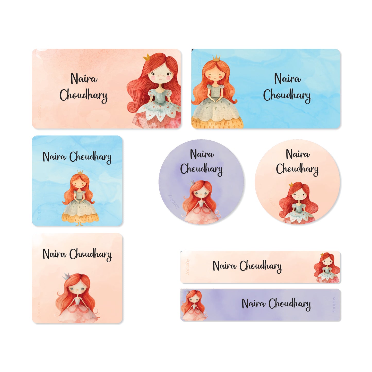Mixed Waterproof Labels for Kids - Fairy Princess