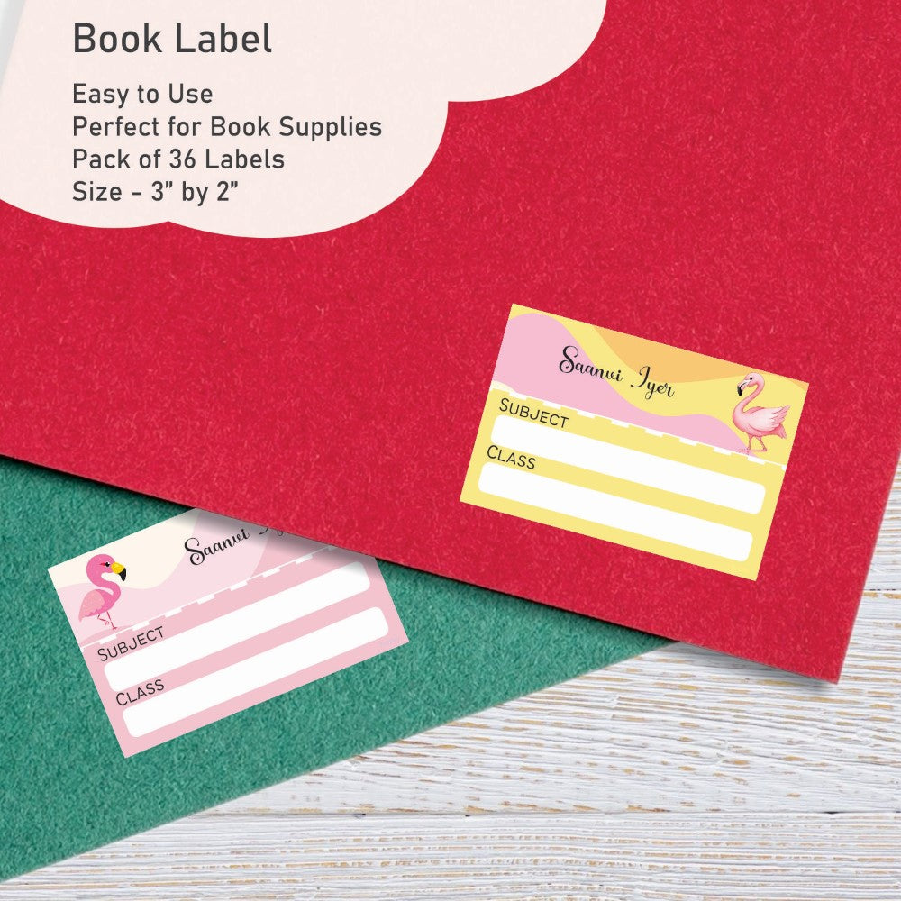 Personalised Book Labels - Flamingo Dreams