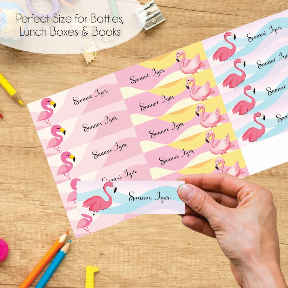 Waterproof Name Labels - Flamingo Dreams