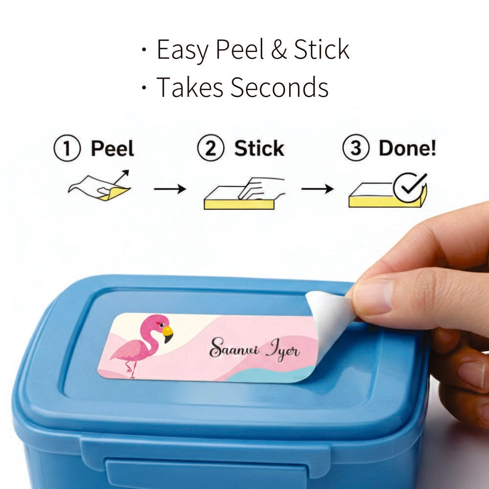 Waterproof Name Labels - Flamingo Dreams