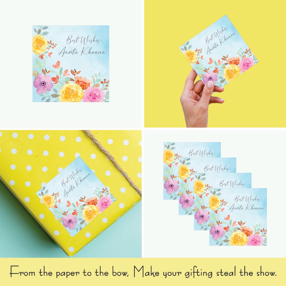 Gift tags Square - Floral Whisper
