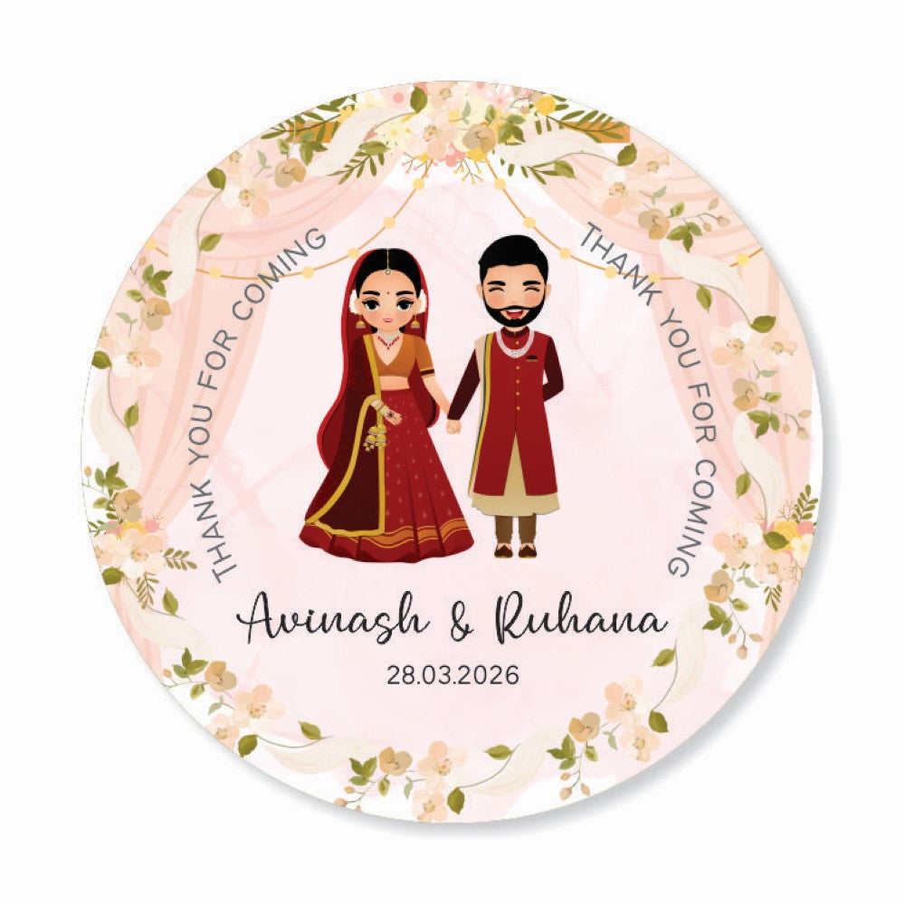 Wedding Thank you labels - Golden Mandap