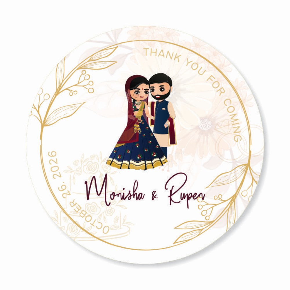 Wedding Thank you labels - Golden Minimal