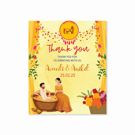 Wedding Thank You Tag - Haldi Celebration