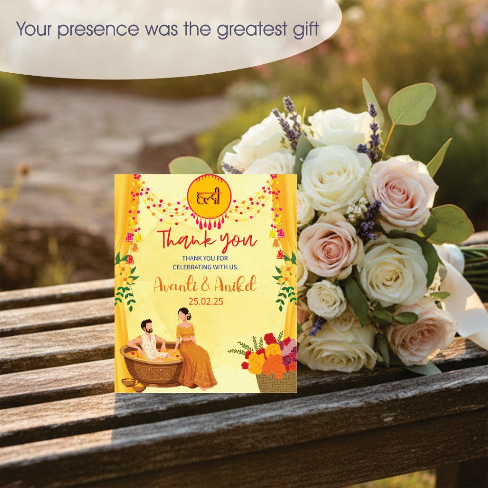 Wedding Thank You Tag - Haldi Celebration