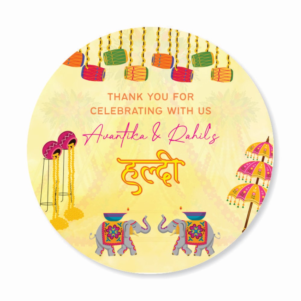 Wedding Thank you labels - Haldi Hues