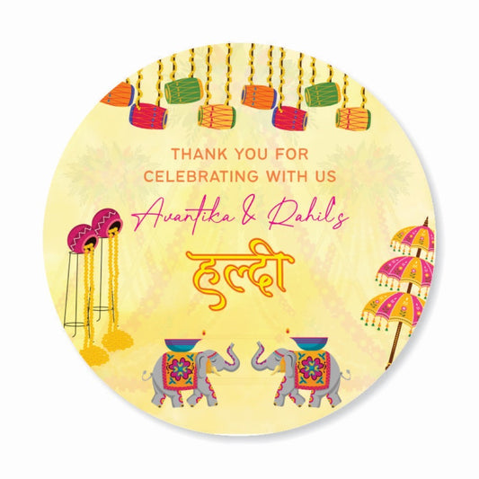 Wedding Thank you labels - Haldi Hues