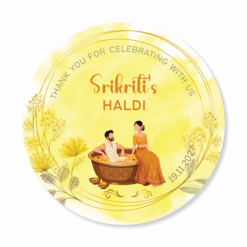 Wedding Thank you labels - Haldi SUnshine
