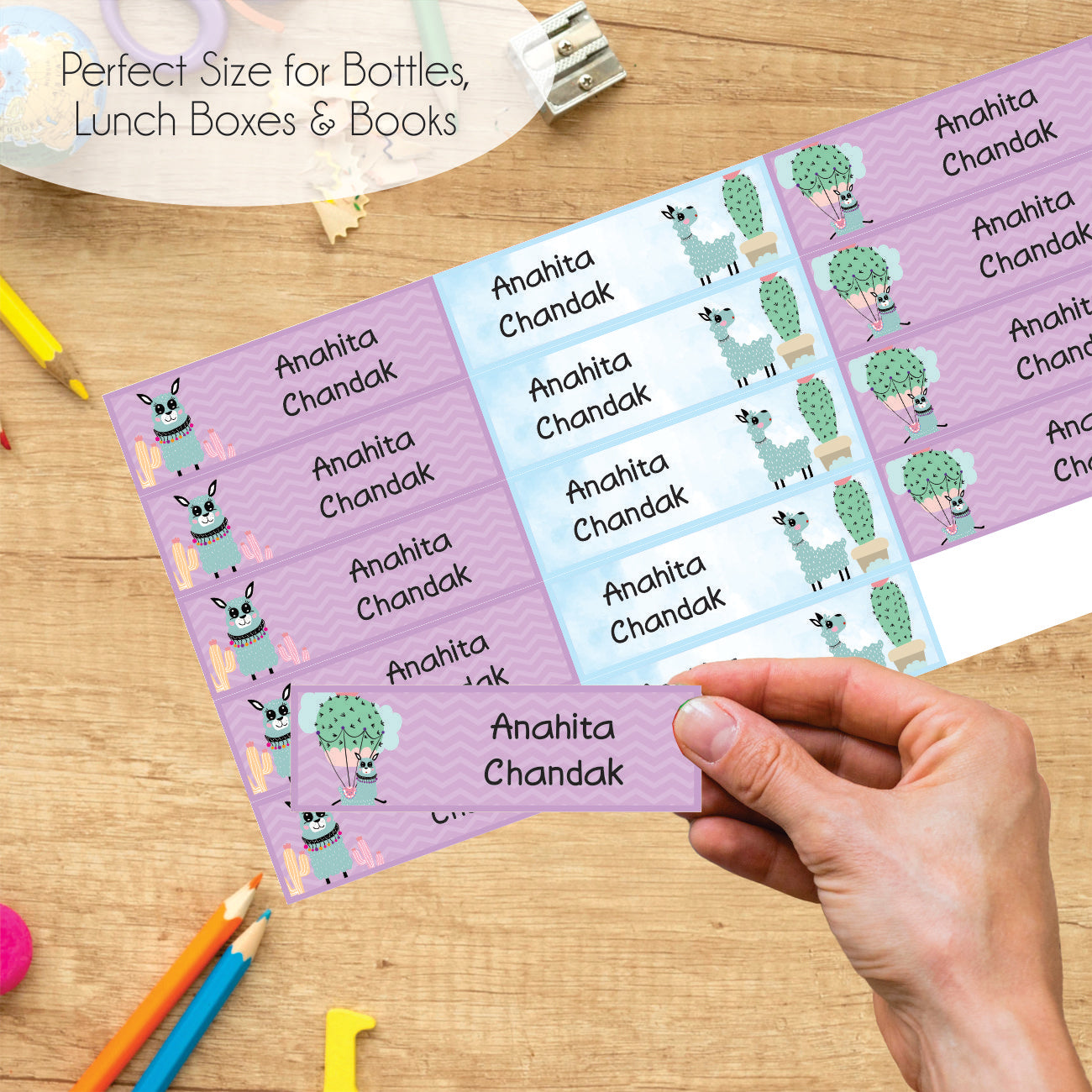 Waterproof Name Labels - Happy Llamas
