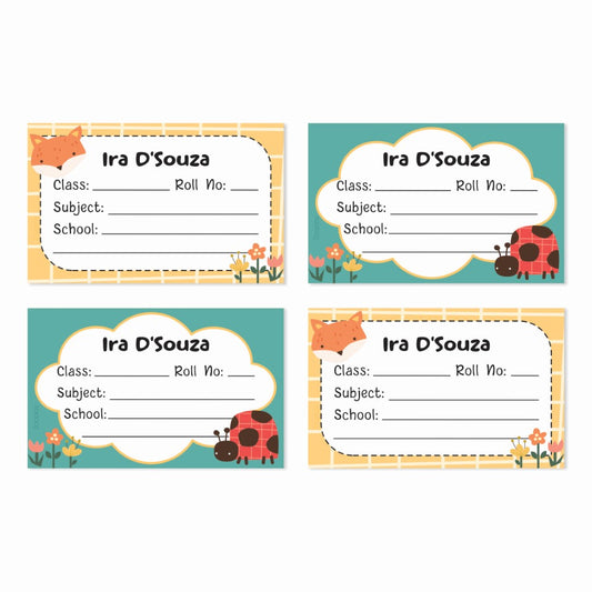 Personalized School Book Labels - Happy Spots
