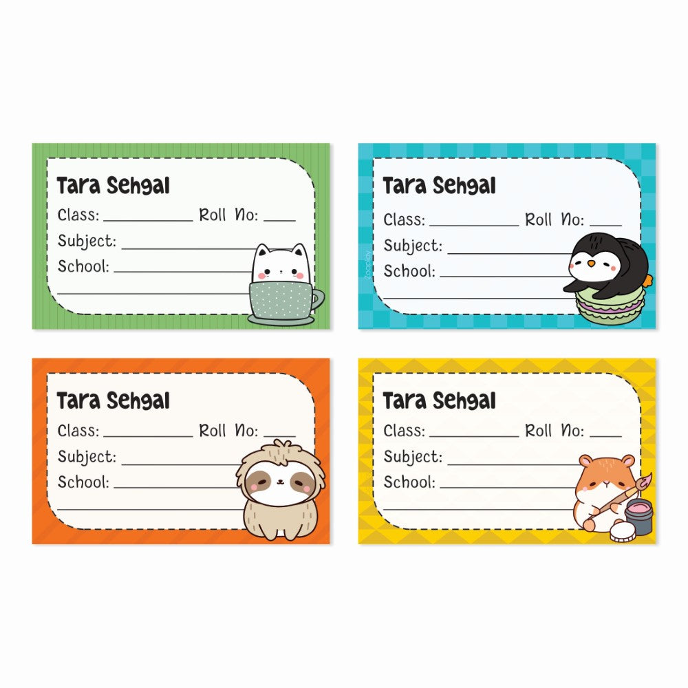Personalized School Book Labels - Kawaii Cuties